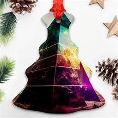 Tropical Forest Jungle Ar Colorful Midjourney Spectrum Trippy Psychedelic Nature Trees Pyramid Ornament (Christmas Tree) 