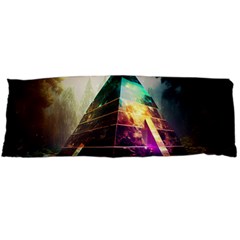 Tropical Forest Jungle Ar Colorful Midjourney Spectrum Trippy Psychedelic Nature Trees Pyramid Body Pillow Case (dakimakura) by Sarkoni