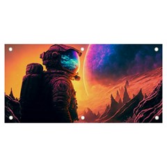 Illustration Trippy Psychedelic Astronaut Landscape Planet Mountains Banner And Sign 6  X 3  by Sarkoni