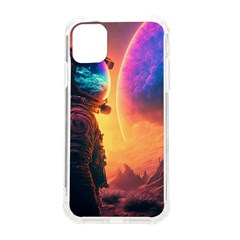 Illustration Trippy Psychedelic Astronaut Landscape Planet Mountains Iphone 11 Tpu Uv Print Case by Sarkoni