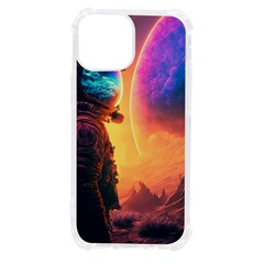 Illustration Trippy Psychedelic Astronaut Landscape Planet Mountains Iphone 13 Mini Tpu Uv Print Case by Sarkoni