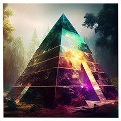 Tropical Forest Jungle Ar Colorful Midjourney Spectrum Trippy Psychedelic Nature Trees Pyramid Wooden Puzzle Square by Sarkoni