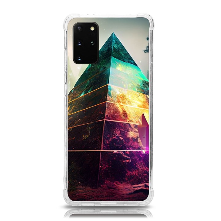 Tropical Forest Jungle Ar Colorful Midjourney Spectrum Trippy Psychedelic Nature Trees Pyramid Samsung Galaxy S20Plus 6.7 Inch TPU UV Case