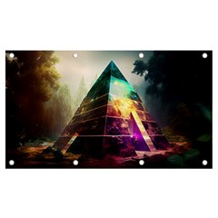 Tropical Forest Jungle Ar Colorful Midjourney Spectrum Trippy Psychedelic Nature Trees Pyramid Banner And Sign 7  X 4  by Sarkoni