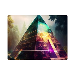 Tropical Forest Jungle Ar Colorful Midjourney Spectrum Trippy Psychedelic Nature Trees Pyramid Premium Plush Fleece Blanket (mini) by Sarkoni