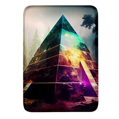 Tropical Forest Jungle Ar Colorful Midjourney Spectrum Trippy Psychedelic Nature Trees Pyramid Rectangular Glass Fridge Magnet (4 Pack) by Sarkoni