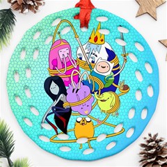 Adventure Time Cartoon Round Filigree Ornament (two Sides) by Sarkoni