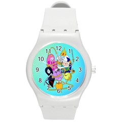 Adventure Time Cartoon Round Plastic Sport Watch (m) by Sarkoni