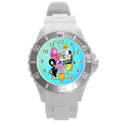 Adventure Time Cartoon Round Plastic Sport Watch (l) by Sarkoni