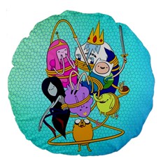 Adventure Time Cartoon Large 18  Premium Round Cushions by Sarkoni