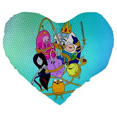 Adventure Time Cartoon Large 19  Premium Heart Shape Cushions by Sarkoni