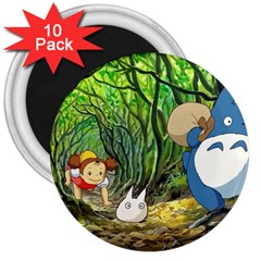 Anime My Neighbor Totoro Jungle 3  Magnets (10 Pack)  by Sarkoni