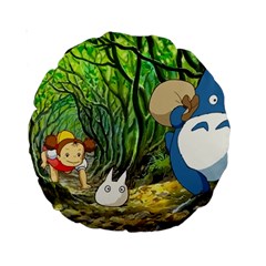 Anime My Neighbor Totoro Jungle Standard 15  Premium Round Cushions by Sarkoni