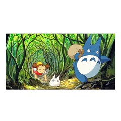 Anime My Neighbor Totoro Jungle Satin Shawl 45  X 80  by Sarkoni