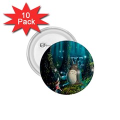 Anime My Neighbor Totoro Jungle Natural 1 75  Buttons (10 Pack) by Sarkoni