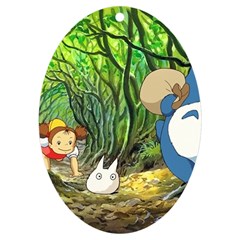 Anime My Neighbor Totoro Jungle Uv Print Acrylic Ornament Oval by Sarkoni