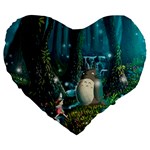 Anime My Neighbor Totoro Jungle Natural Large 19  Premium Heart Shape Cushions Front