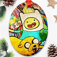 Painting Illustration Adventure Time Psychedelic Art Ornament (oval) by Sarkoni