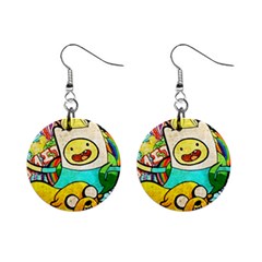 Painting Illustration Adventure Time Psychedelic Art Mini Button Earrings by Sarkoni