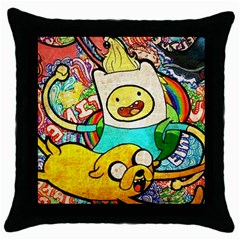 Painting Illustration Adventure Time Psychedelic Art Throw Pillow Case (black) by Sarkoni