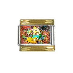 Painting Illustration Adventure Time Psychedelic Art Gold Trim Italian Charm (9mm) by Sarkoni