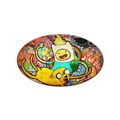 Painting Illustration Adventure Time Psychedelic Art Sticker (oval) by Sarkoni