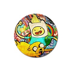 Painting Illustration Adventure Time Psychedelic Art Magnet 3  (round) by Sarkoni