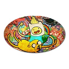 Painting Illustration Adventure Time Psychedelic Art Oval Magnet by Sarkoni