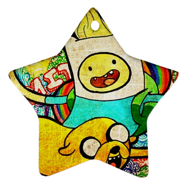 Painting Illustration Adventure Time Psychedelic Art Star Ornament (Two Sides)