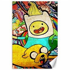 Painting Illustration Adventure Time Psychedelic Art Canvas 24  X 36  by Sarkoni