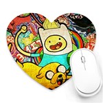 Painting Illustration Adventure Time Psychedelic Art Heart Mousepad Front