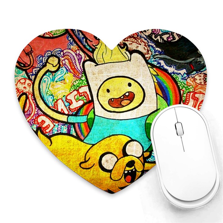 Painting Illustration Adventure Time Psychedelic Art Heart Mousepad