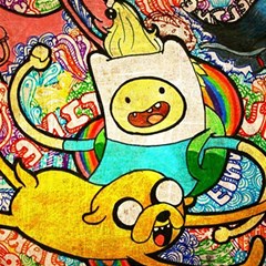 Painting Illustration Adventure Time Psychedelic Art Play Mat (square) by Sarkoni