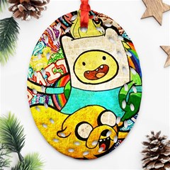 Painting Illustration Adventure Time Psychedelic Art Ornament (oval Filigree) by Sarkoni