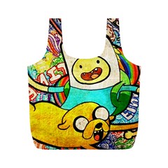 Painting Illustration Adventure Time Psychedelic Art Full Print Recycle Bag (m) by Sarkoni