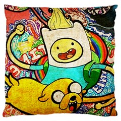 Painting Illustration Adventure Time Psychedelic Art Large Premium Plush Fleece Cushion Case (one Side) by Sarkoni