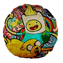 Painting Illustration Adventure Time Psychedelic Art Large 18  Premium Flano Round Cushions by Sarkoni