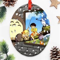 My Neighbor Totoro Oval Filigree Ornament (two Sides) by Sarkoni