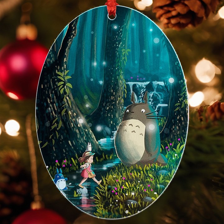 Anime My Neighbor Totoro Jungle Natural UV Print Acrylic Ornament Oval