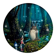 Anime My Neighbor Totoro Jungle Natural Round Glass Fridge Magnet (4 Pack) by Sarkoni