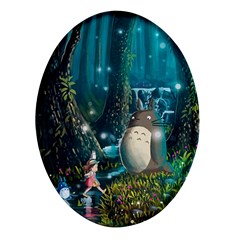 Anime My Neighbor Totoro Jungle Natural Oval Glass Fridge Magnet (4 Pack)