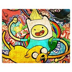 Painting Illustration Adventure Time Psychedelic Art Premium Plush Fleece Blanket (medium) by Sarkoni