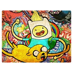 Painting Illustration Adventure Time Psychedelic Art Two Sides Premium Plush Fleece Blanket (extra Small) by Sarkoni