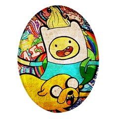 Painting Illustration Adventure Time Psychedelic Art Oval Glass Fridge Magnet (4 Pack) by Sarkoni