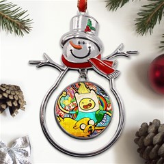 Painting Illustration Adventure Time Psychedelic Art Metal Snowman Ornament by Sarkoni