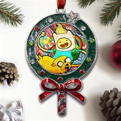 Painting Illustration Adventure Time Psychedelic Art Metal X mas Lollipop With Crystal Ornament by Sarkoni