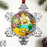 Painting Illustration Adventure Time Psychedelic Art Metal Small Snowflake Ornament Front