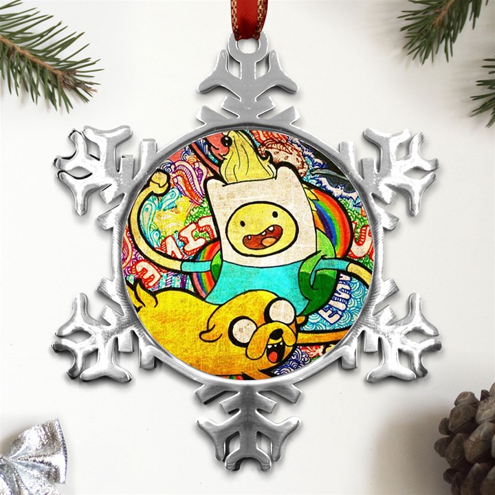 Painting Illustration Adventure Time Psychedelic Art Metal Small Snowflake Ornament