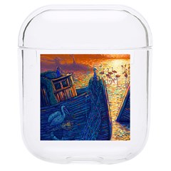 Digital Art Fantasy Impressionism Painting Ship Boat Psychedelic Peacock Mushroom Flamingos Hipwreck Hard Pc Airpods 1/2 Case by Sarkoni