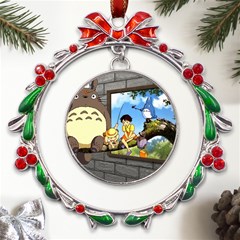 My Neighbor Totoro Metal X mas Wreath Ribbon Ornament by Sarkoni